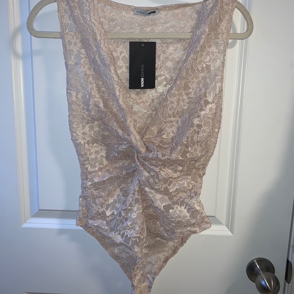 Nude lace bodysuit